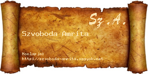 Szvoboda Amrita névjegykártya